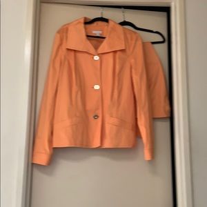 Two Piece Tangerine Pants Suit